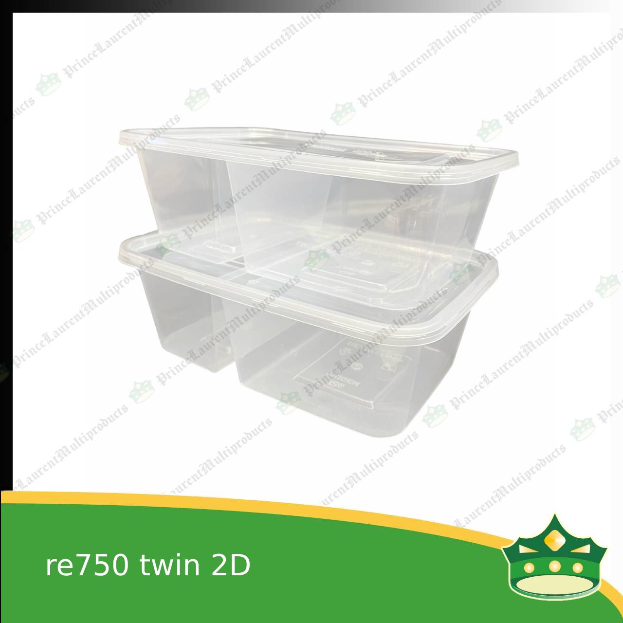 [10 pcs] re750 twin 2d microwavable container for packed meals, rice meal, packed lunch