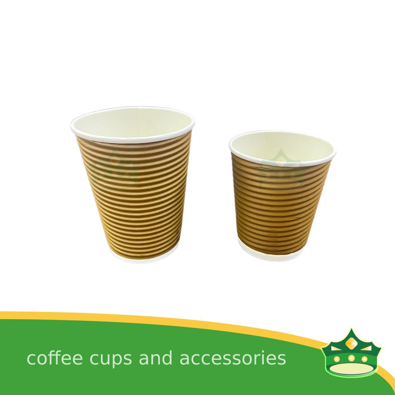 [25 pcs] rippled coffee cup brown 9oz or 14oz for brew coffee, brew tea, hot chocolate or any hot beverages
