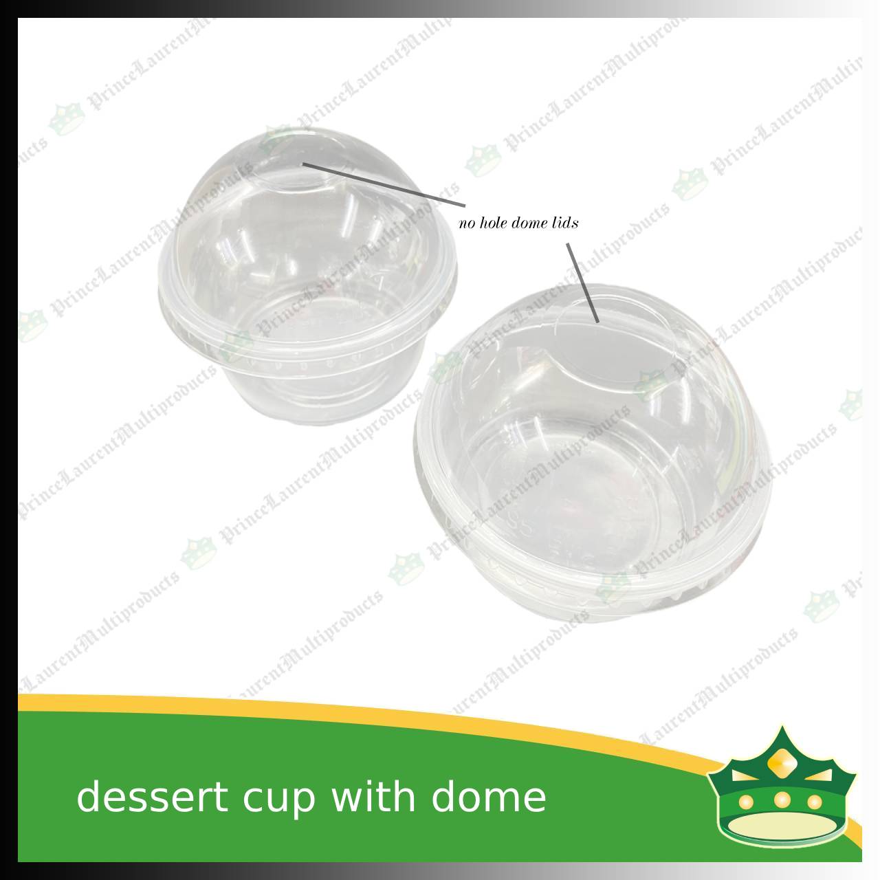 [100 pcs] dessert cup with dome LID 95mm diameter for desserts, side dishes, mini cakes, sundae or ice cream