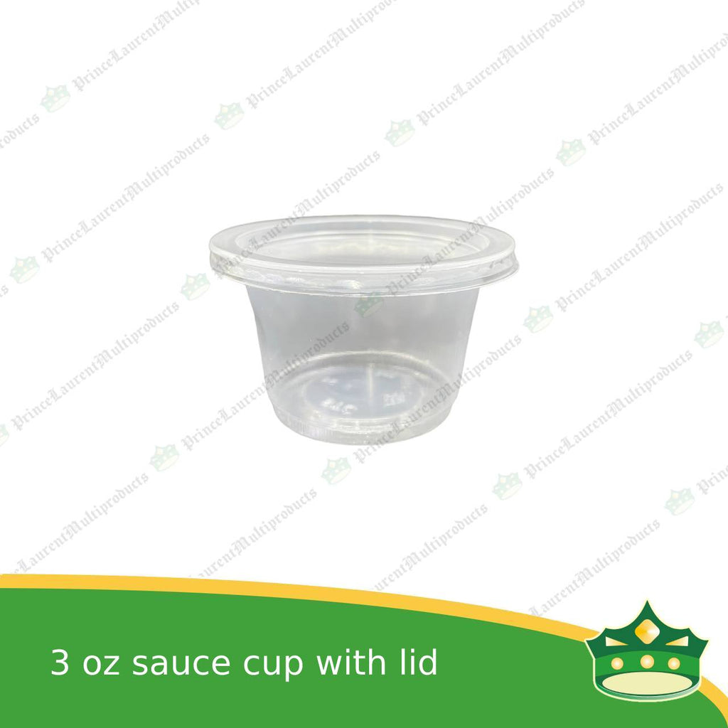 [100 pcs] plastic sauce cup with lid for take away condiments like sauces, gravy, spices, side dishes
