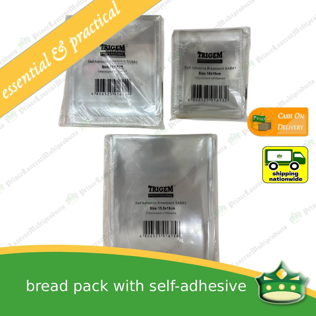 [100 pcs] bread pack with self-adhesive for individual packing of graham bars, cookies, bread & others