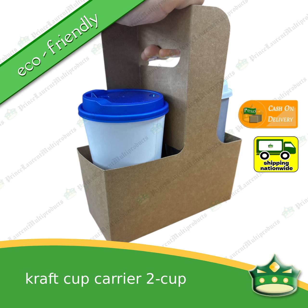 [50 pcs] kraft cup carrier carton 2-cups to 4-cups for take out of beverages, milktea, coffee