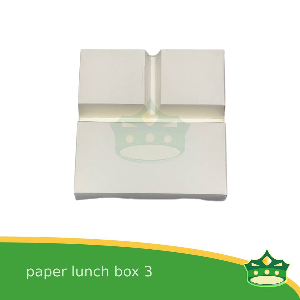 [25 pcs] paper lunch box 3 white laminated or paper bento 3 division, 3 partitions for large meals, viands, ulam, rice toppings, pansit, noodles, take-outs, food deliveries, leak-proof, saucy take-outs