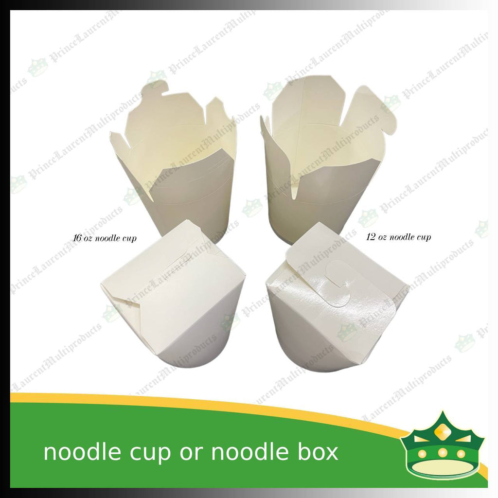 [25 pcs] noodle box / noodle cup paper /rice in a box 390cc white with PE lamination for take-outs of noodles, pasta, rice-toppings, meatballs and so much more
