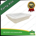 [5 pcs] IBOX brand 3200ml microwavable plastic large rectangular container with lid for take out or storage of food products