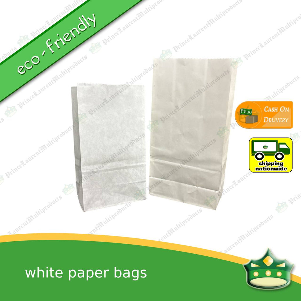 [100 pcs] white paper bag food-grade for miscellaneous take-out