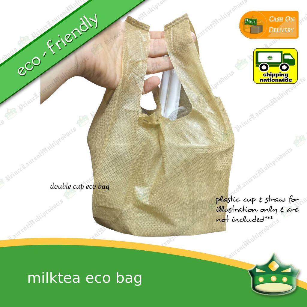 [100 pcs] milk tea eco bag milktea ecobag biodegradable sando bag reusable & environment friendly bag