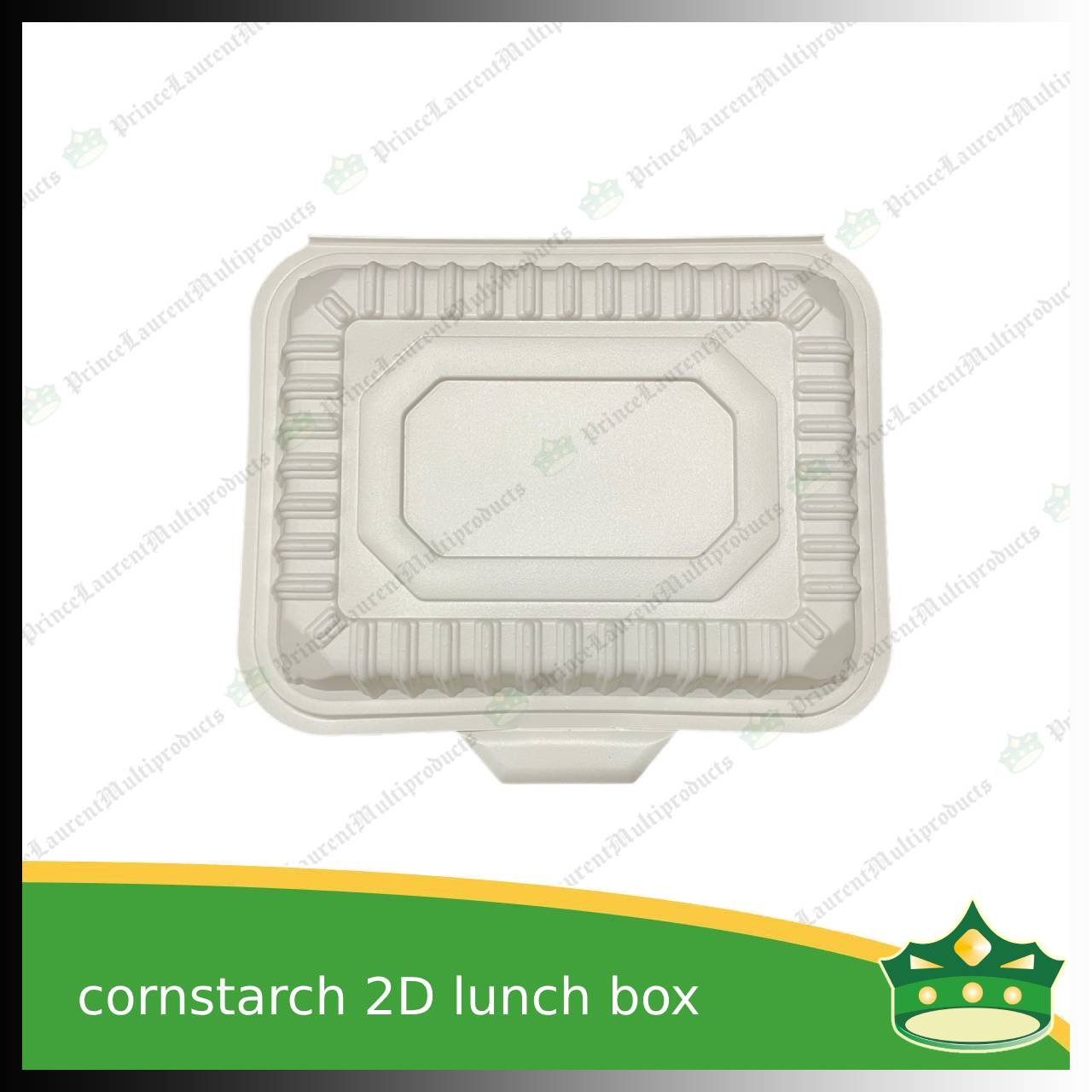 [50 pcs] 2 division compostable cornstarch bento box biodegradable meal box