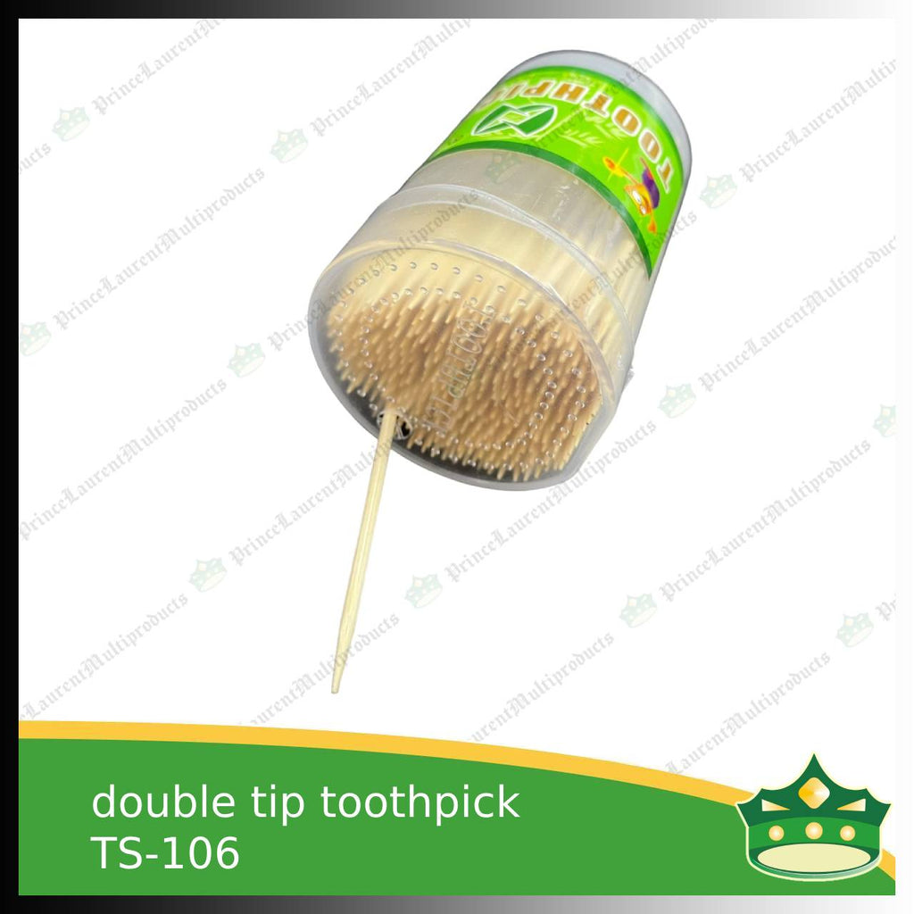[280 pcs] bamboo toothpick double tip with holder for hygiene and practicality use in household or restaurant