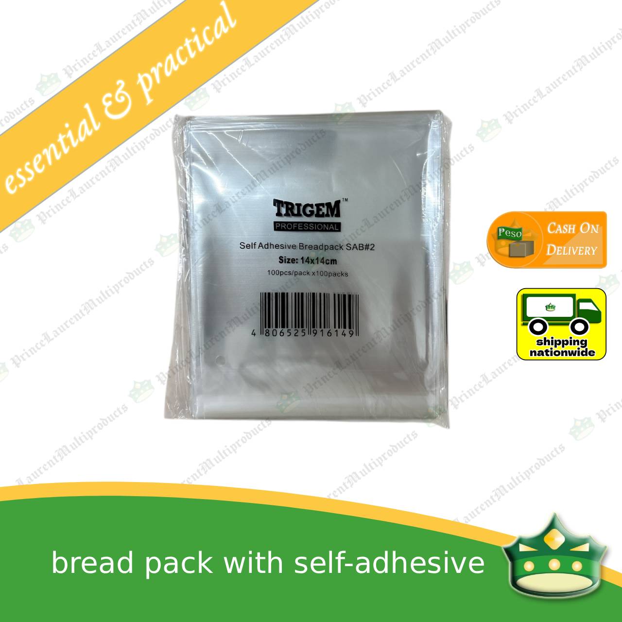 [100 pcs] bread pack with self-adhesive for individual packing of graham bars, cookies, bread & others
