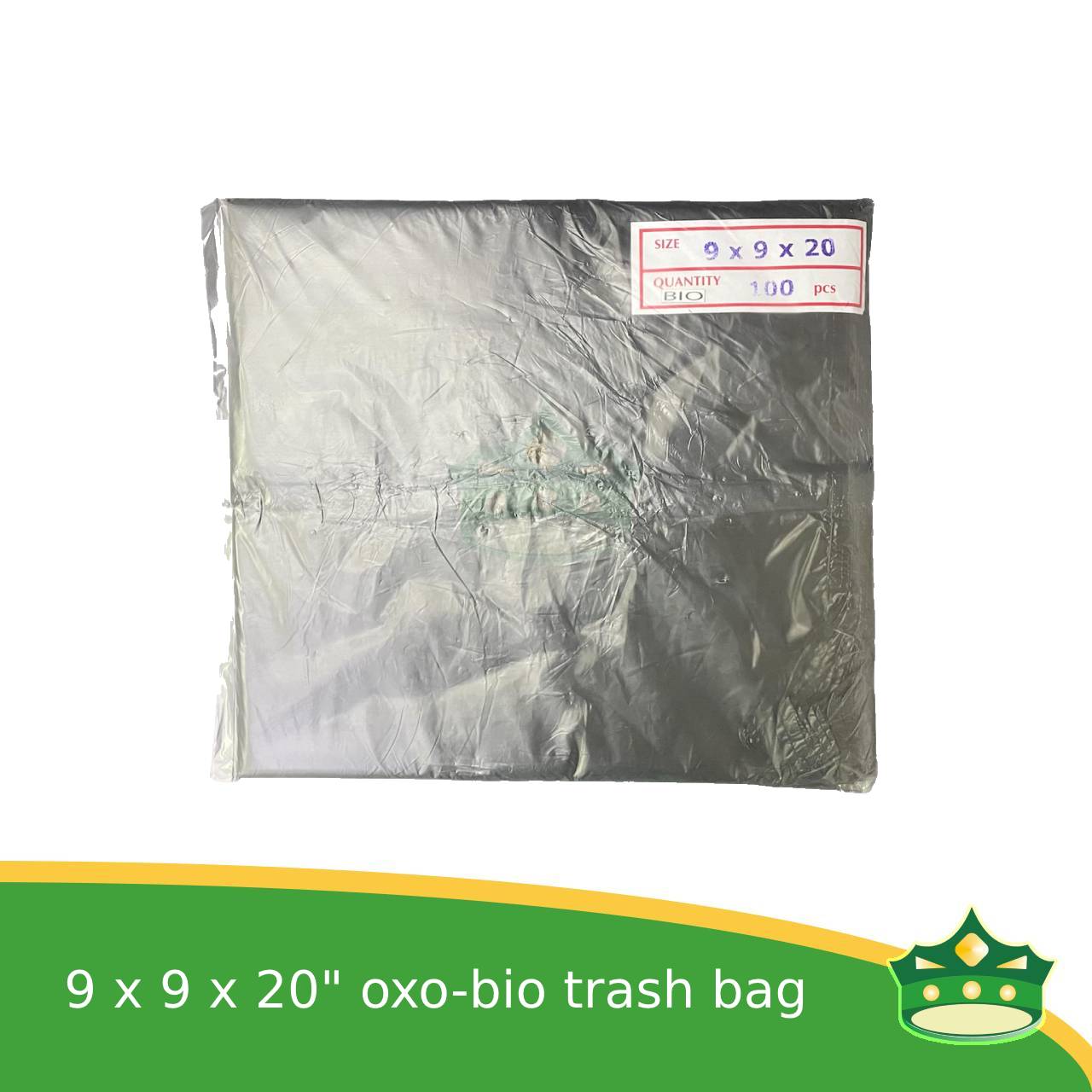[100 pcs] biodegradable HD trash bag, bin liners, bin bags black good quality generic oxo-biodegradable plastic bag for utility and other miscellaneous usage