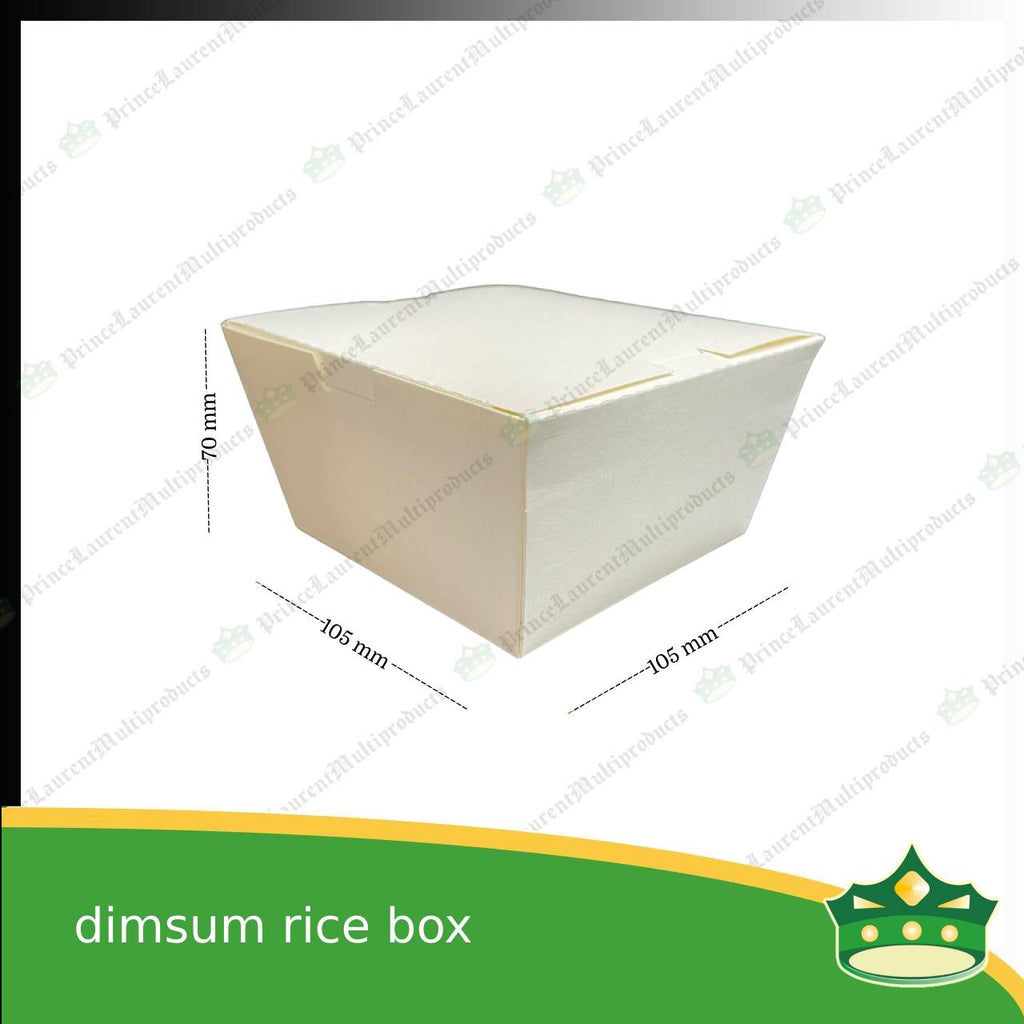 [25 pcs] paper dimsum rice box laminated white for take-out take home away meal pack for dimsum w/ rice or noodles