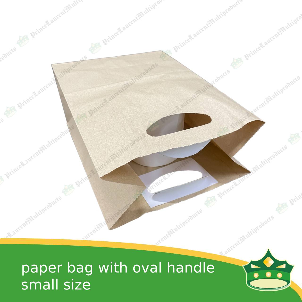 [50 pcs] kraft paper bag with oval handle small (207x122x279mm)