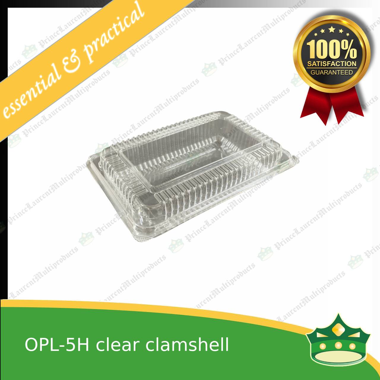 [50 pcs] clear clamshell OPL-5H C301 OPS clearview food containers for any food products, leche flans, tarts, macaroons, salad, fruits, baked goods