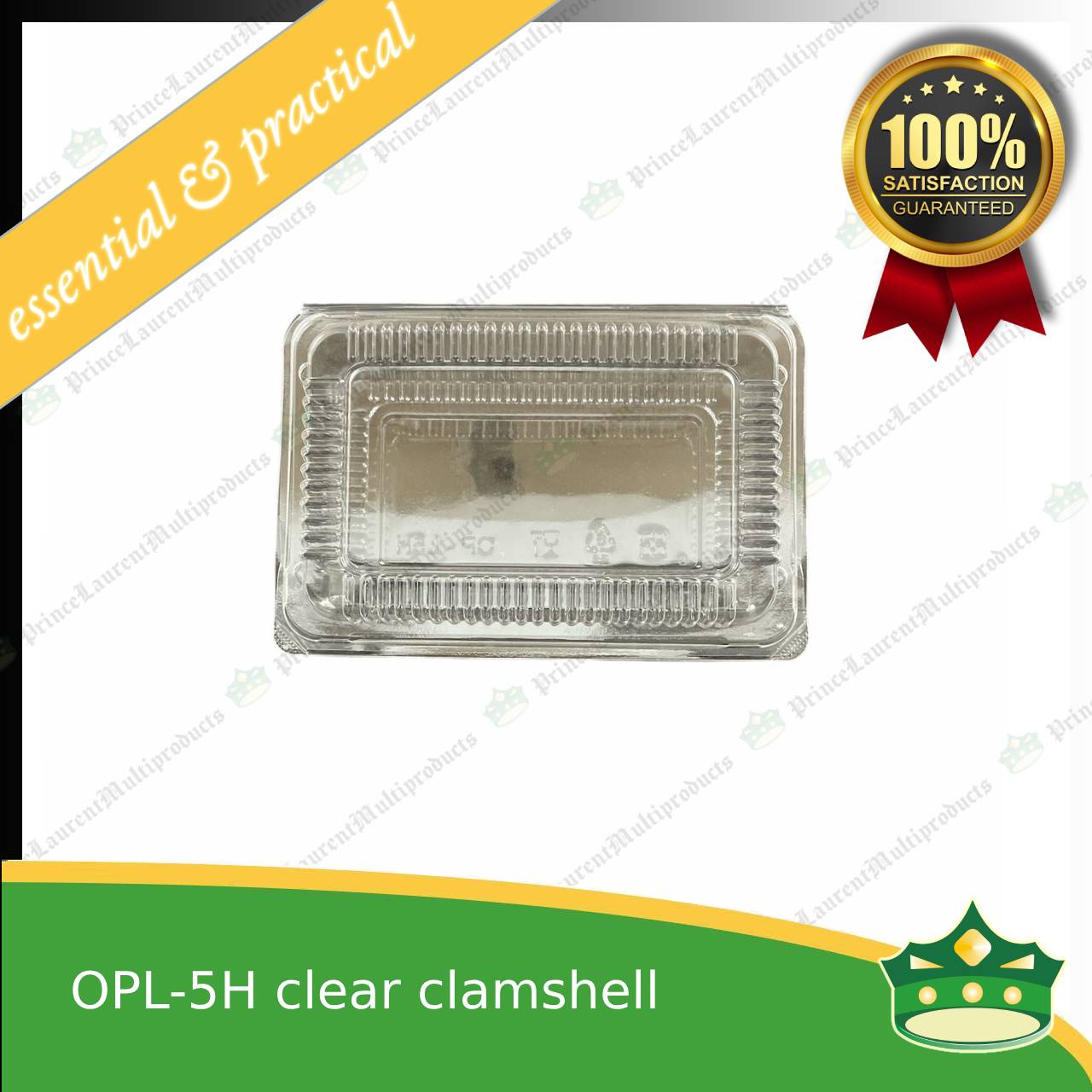 [50 pcs] clear clamshell OPL-5H C301 OPS clearview food containers for any food products, leche flans, tarts, macaroons, salad, fruits, baked goods