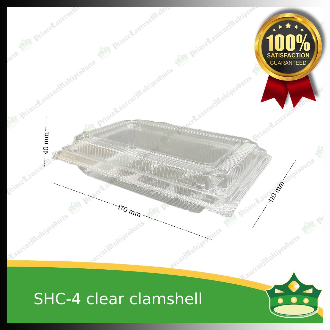 [500 pcs] clear clamshell SHC-4 OPS clearview food containers for any food products, leche flans, tarts, macaroons, salad, fruits, baked goods