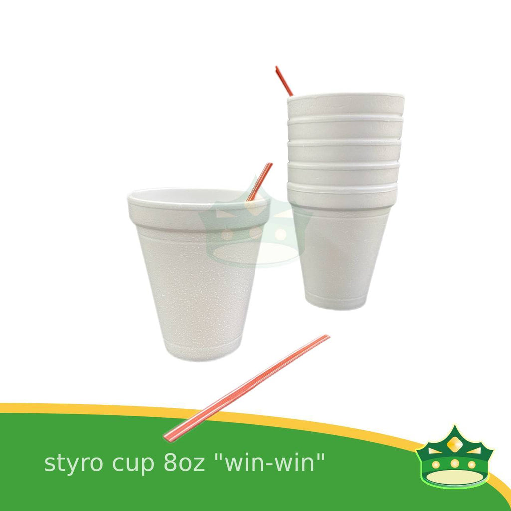 [25 pcs] 8oz styro cup win-win brand for hot coffee, hot tea or hot chocolate and other hot beverages