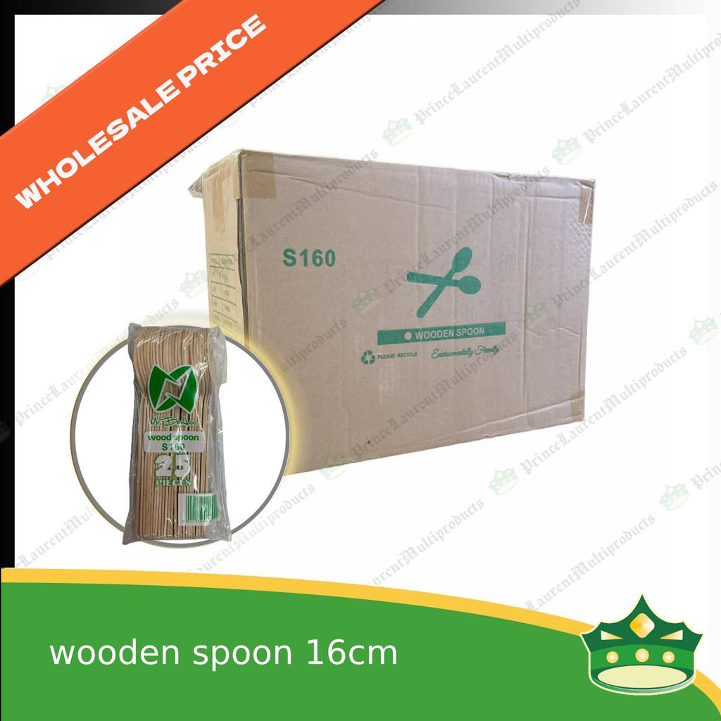 [1 case] wooden spoon 160mm disposable biodegradable server cutleries for takeouts as utensils