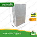 [100 pcs] kraft brown paper bag #4 / 5 / 6 for environment friendly packaging