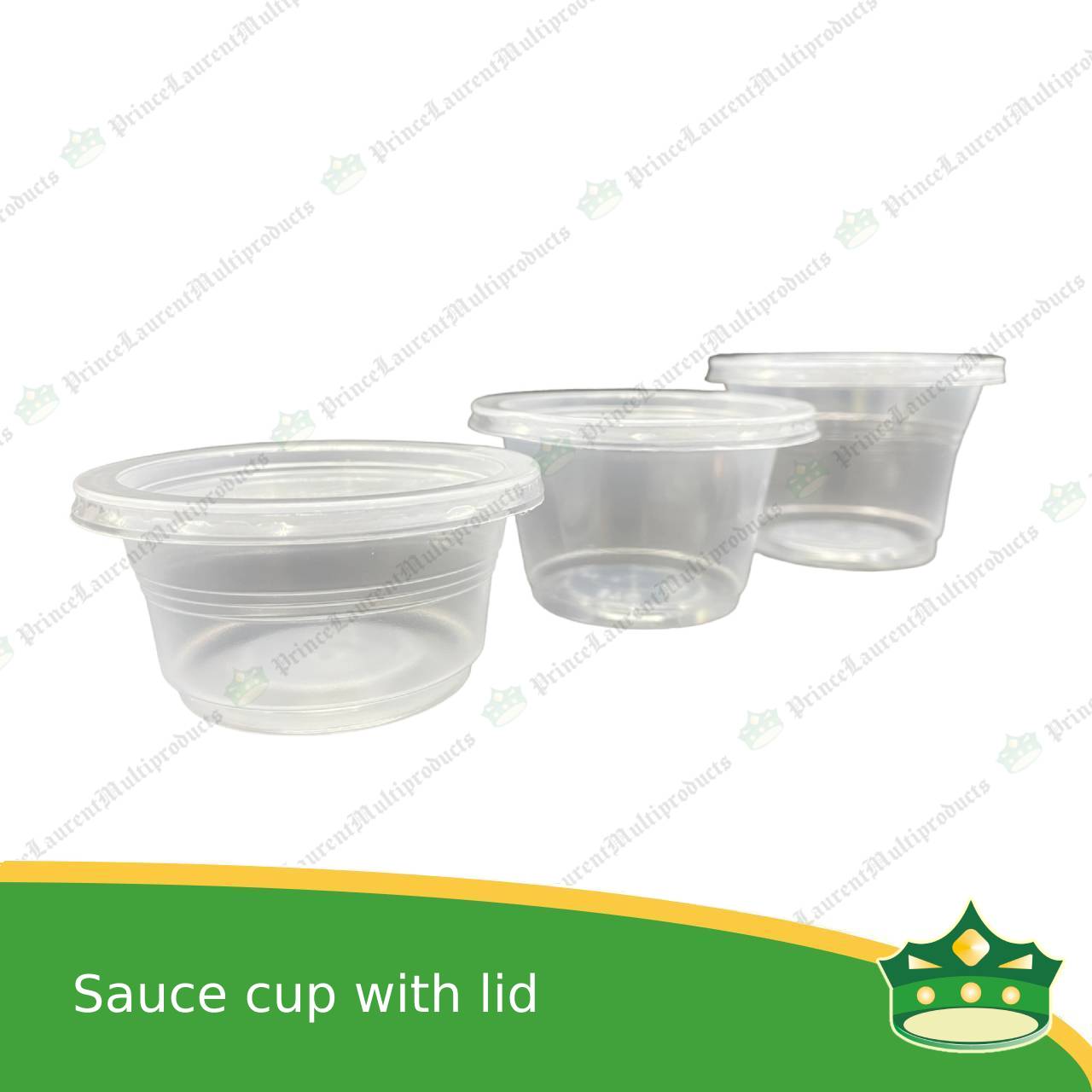 [100 pcs] plastic sauce cup with lid for take away condiments like sauces, gravy, spices, side dishes