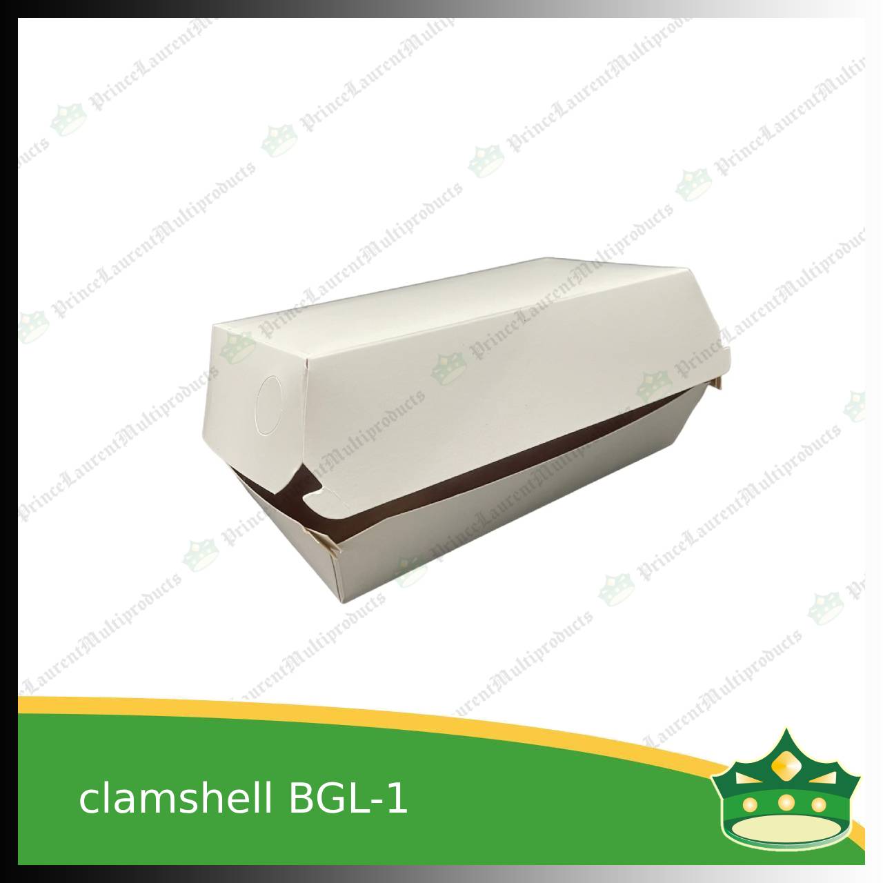 [50 pcs] clamshell white rectangular BGL-1 food box for take-out packed lunch meals