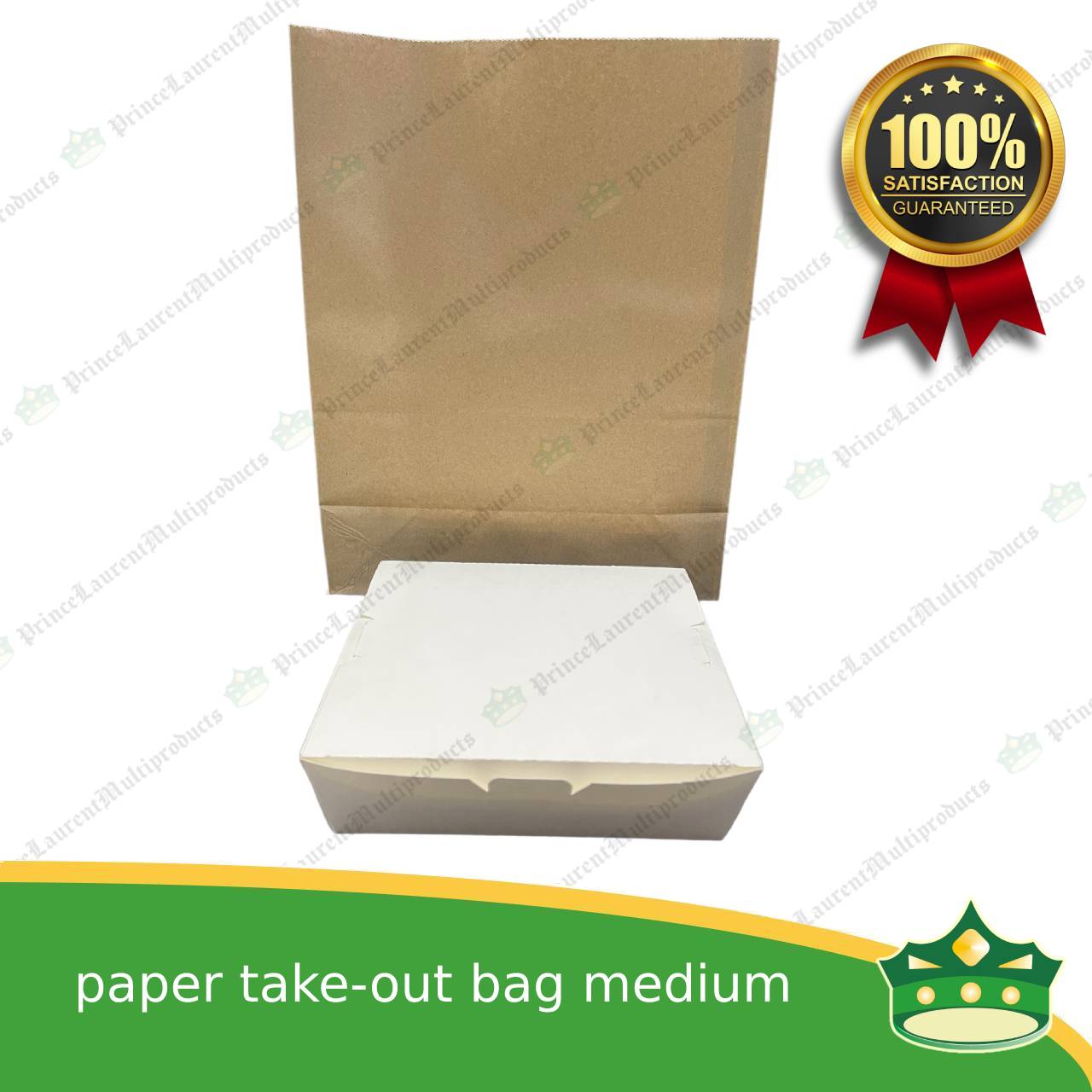 [100 pcs] paper take out bag medium for take away and delivery packaging perfect fit for paper food boxes