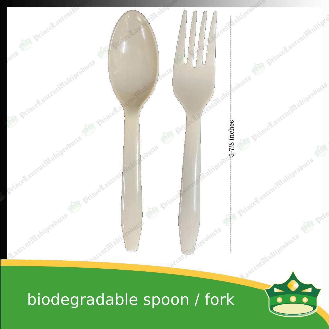 [25 pcs] biodegradable spoon or fork beige 5.875 inches length disposable cutleries for parties events and celebration