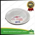[25 pcs] 9 inch paper plate white LAMINATED use as disposable serving dish for all occasions