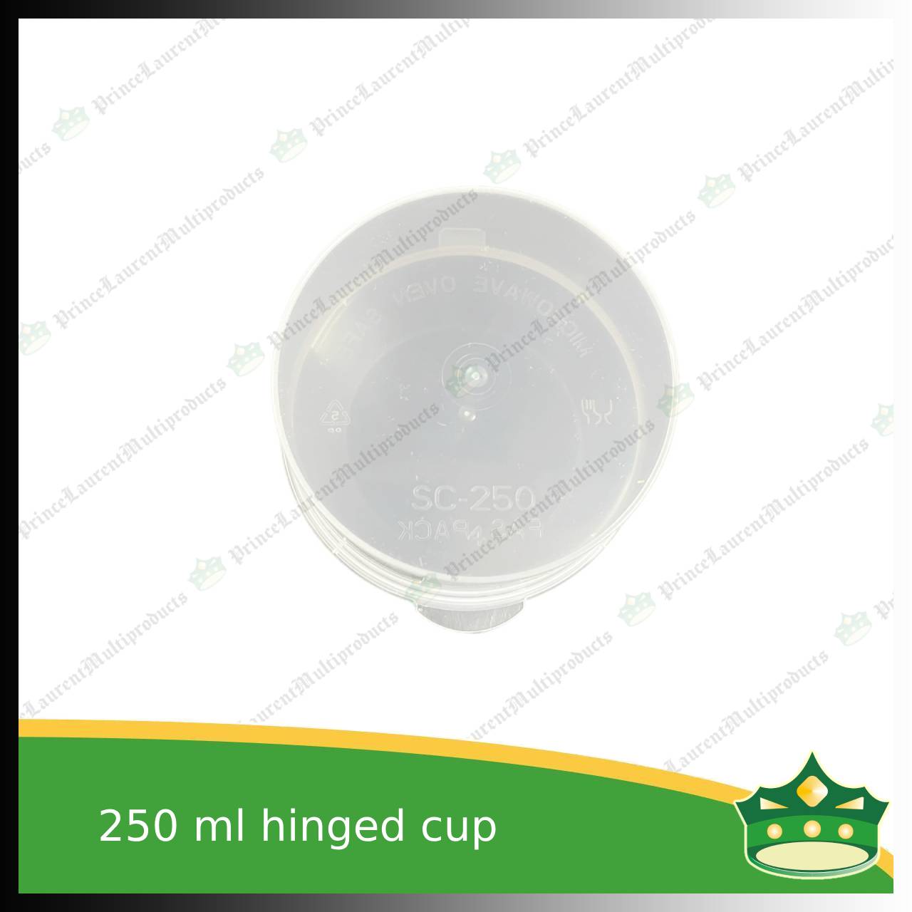 [50 pcs] 250 ml hinged sauce cup clear microwavable plastic with attached lid for take out of sauce gravy specimen / sample cup