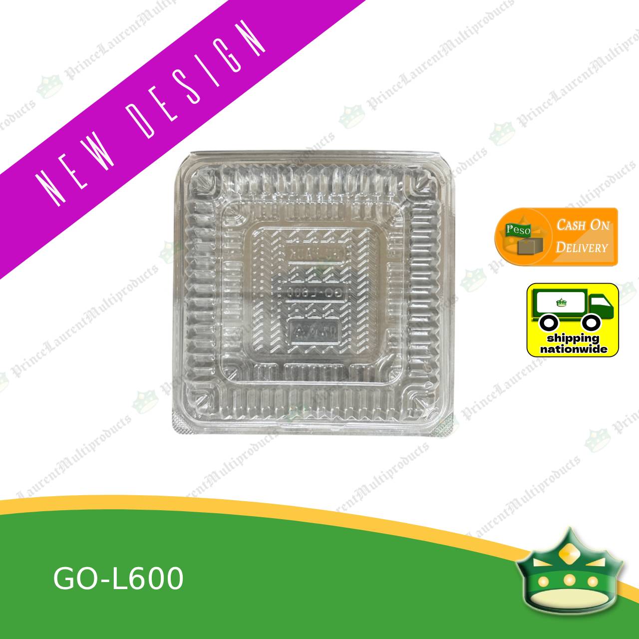 [50 pcs] clear clamshell GO-L600 square (4.5x4.5x2.5 inch) OPS clearview food containers for any food products, Leche flans, tarts, macaroons, salad, fruits, baked goods