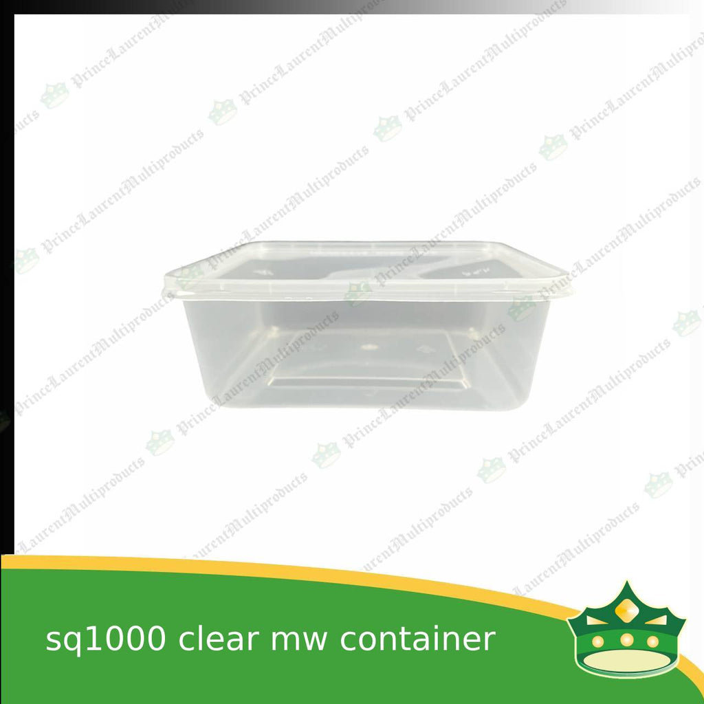 [10 pcs] sq1000 square microwavable container wide mouth for pastries or snacks