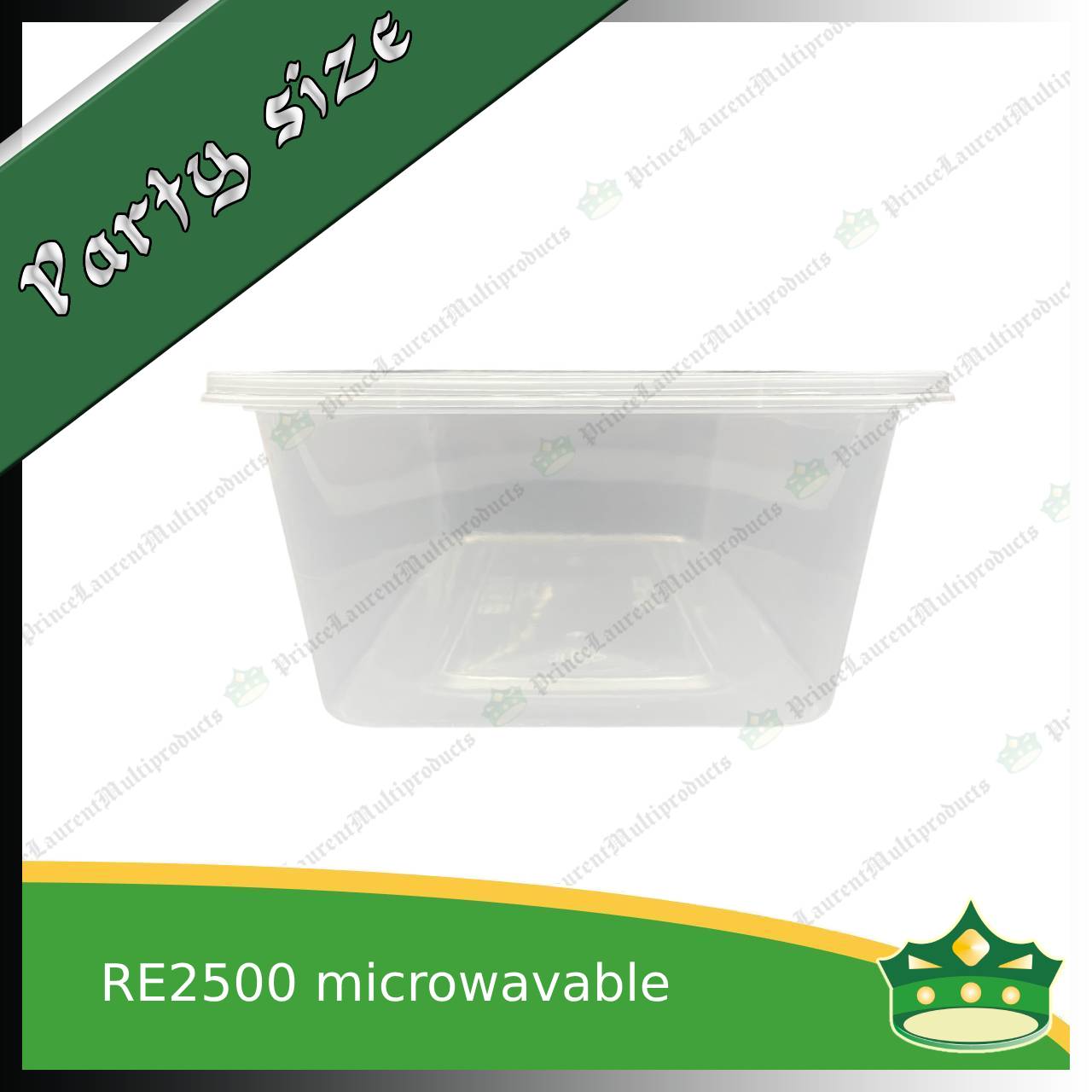 [5 pcs] IBOX brand 2500ml microwavable plastic large rectangular container with lid for take out of noodles soup and other food products