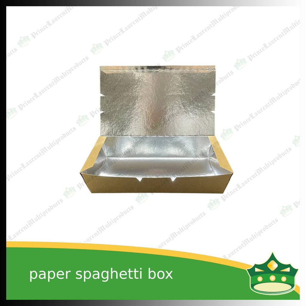 [50 pcs] paper spaghetti box silver coated leak proof for take-out, packed meal, ulam viands, rice toppings, noodles, pansit, merienda