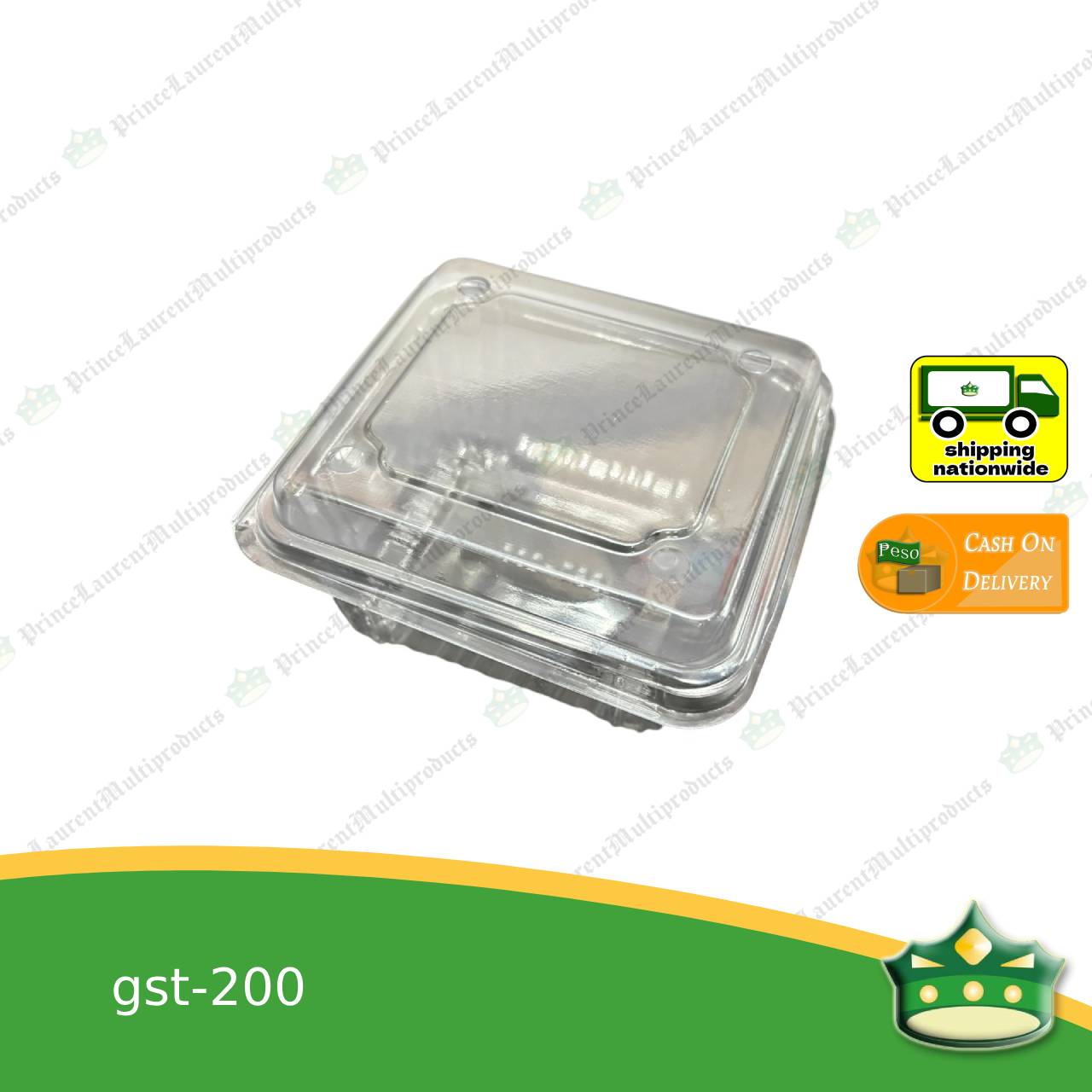 [50 pcs] clear PET clamshell container for fruits and vegetables GST-200