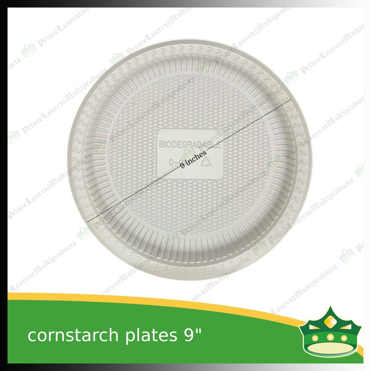 [50 pcs] 9 inch plate compostable cornstarch biodegradable serving plate