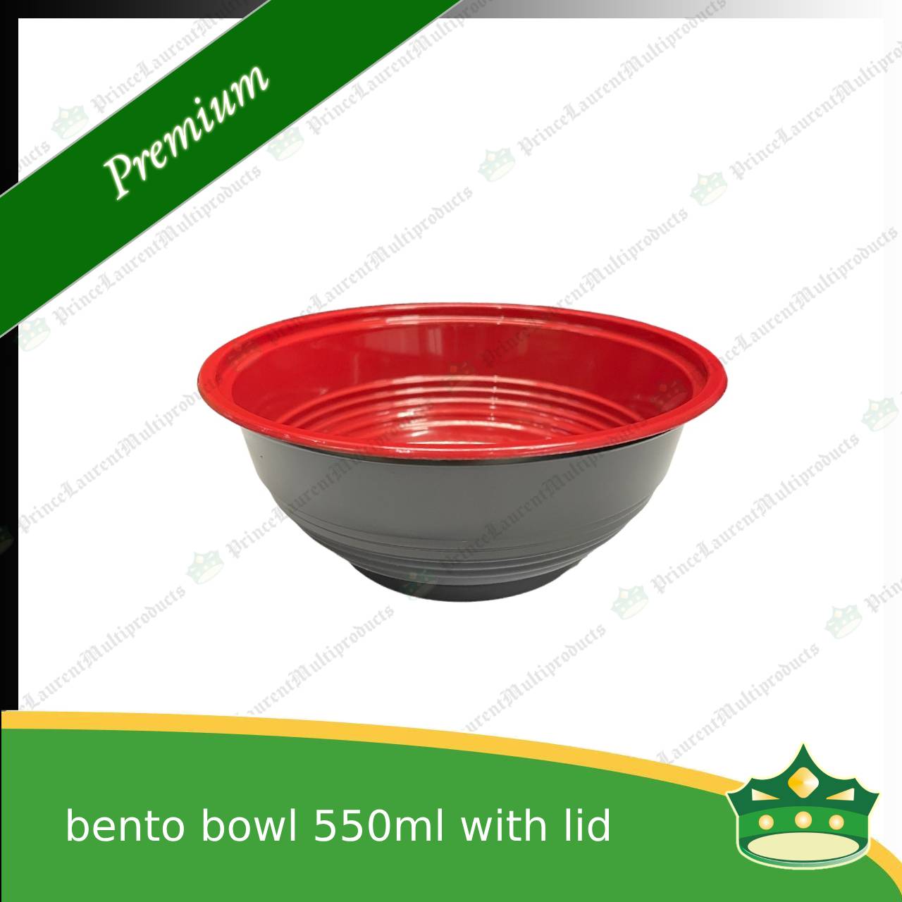 [50 pcs] ramen bowl bento bowl 550ml red and black bottom with clear lid for noodles ramen