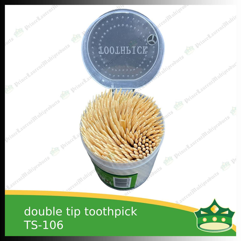 [280 pcs] bamboo toothpick double tip with holder for hygiene and practicality use in household or restaurant