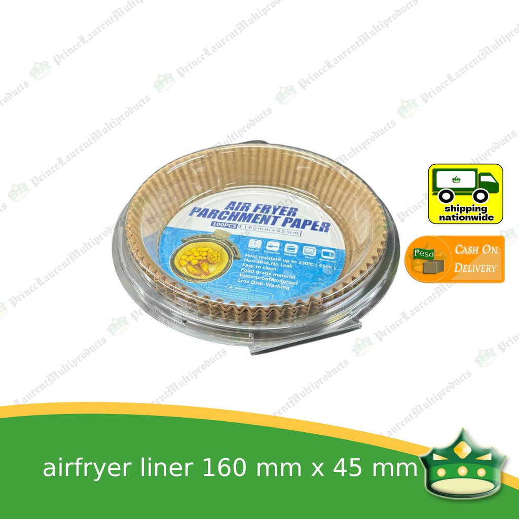 [100 pcs] airfryer parchment paper liner for airfryers 160 mm x 45 mm fit for air fryer use in kitchen scene.