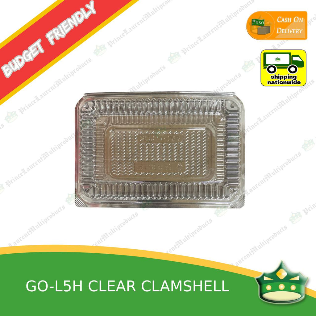 [50 pcs] clear clamshell GO-L5H C301 OPS clearview food containers for any food products, Leche flans, tarts, macaroons, salad, fruits, baked goods