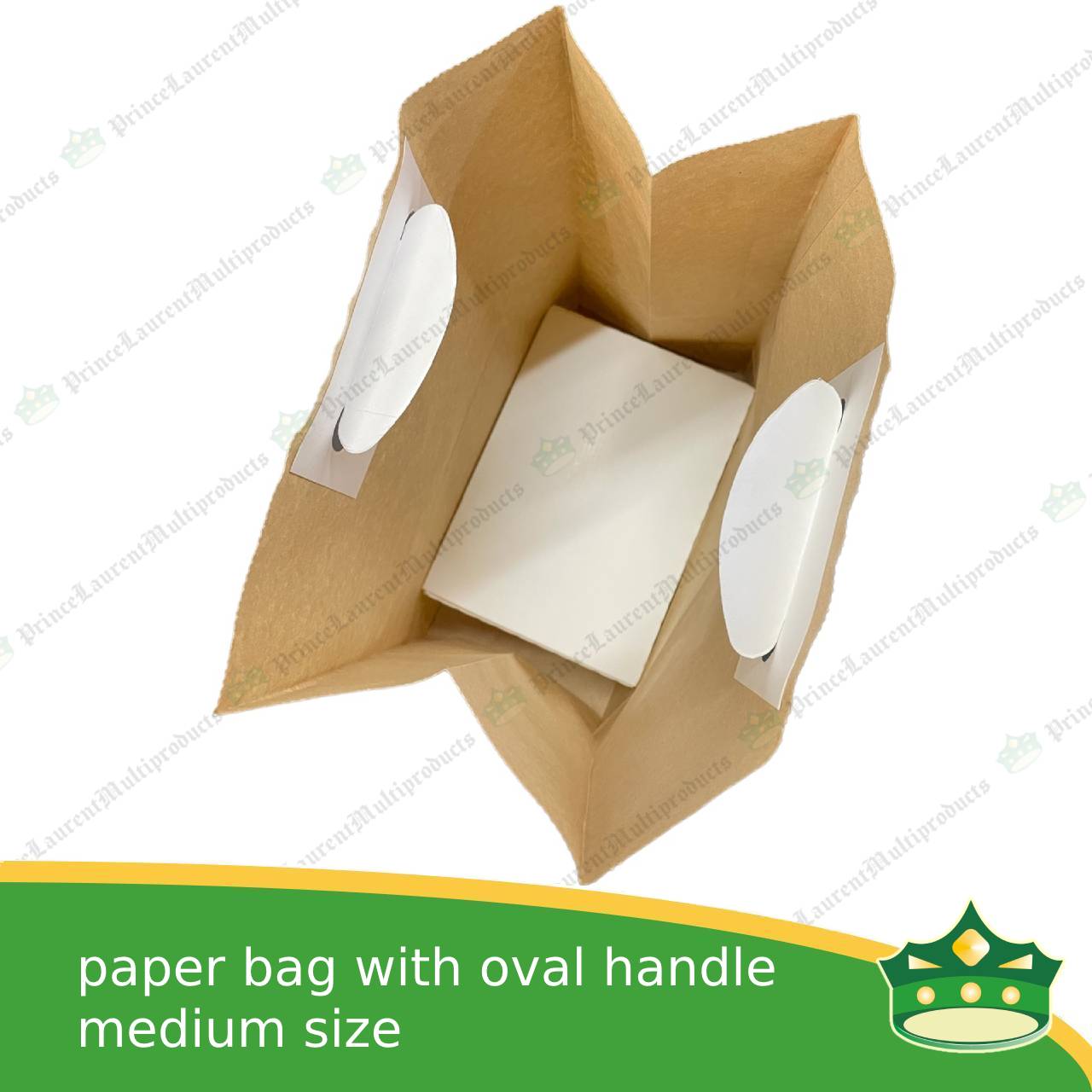 [50 pcs] kraft paper bag with oval handle medium (241x118x310mm)