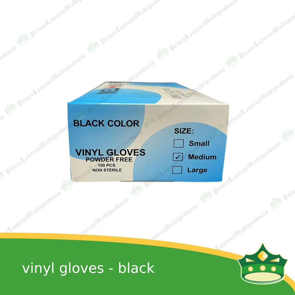 [100 pcs] vinyl disposable gloves black medium, large, XL for food preparation essential