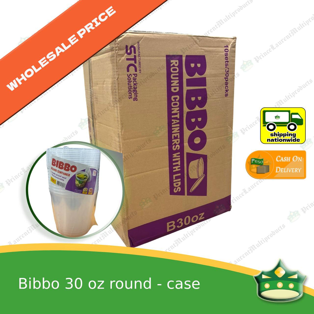 [300 pcs] Bibbo 30 oz round microwavable container with lids for packed meals rice lunch wholesale