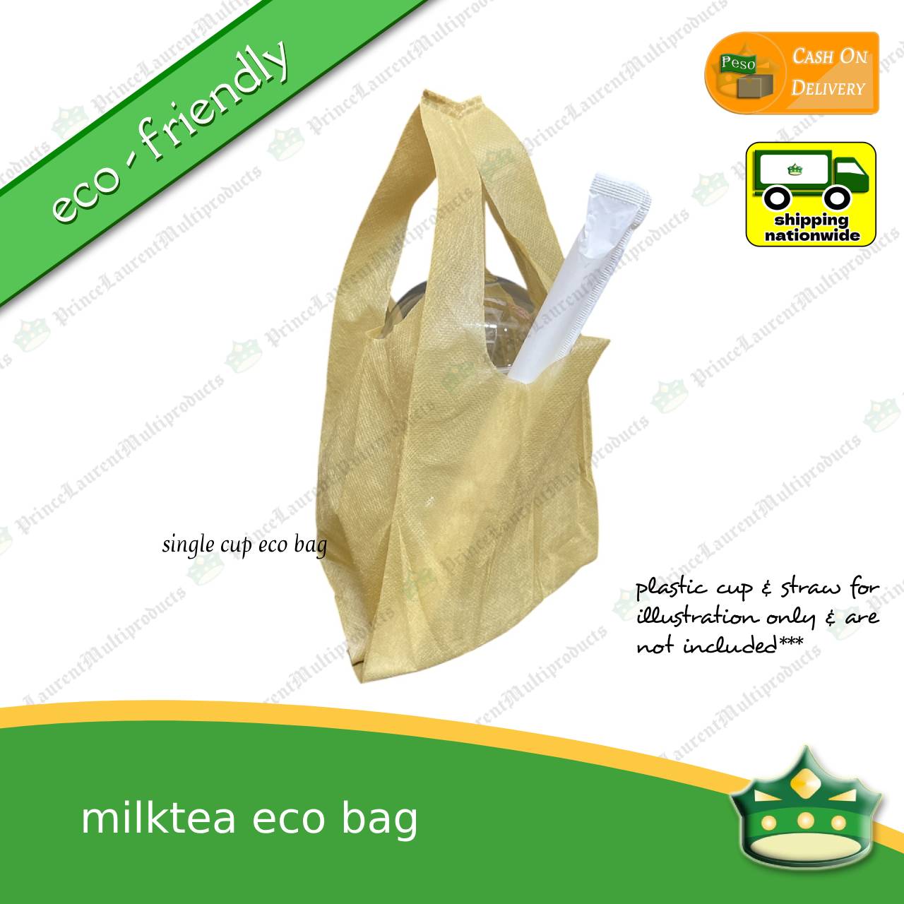 [100 pcs] milk tea eco bag milktea ecobag biodegradable sando bag reusable & environment friendly bag