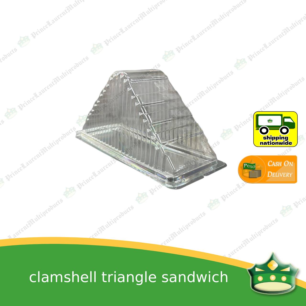 [100 pcs] clamshell triangle sandwich container TRIGEM clear OPS for sliced gourmet sandwiches