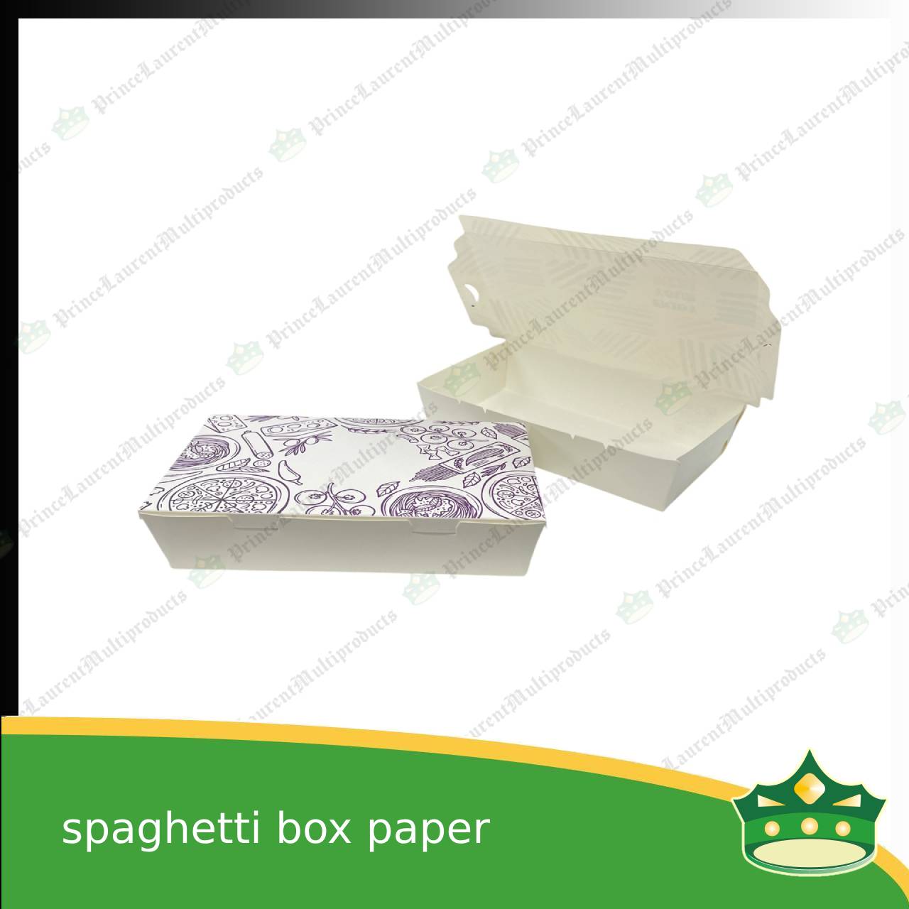 [20 pcs] paper spaghetti box laminated printed easy to assemble for take-out take home away meal pack