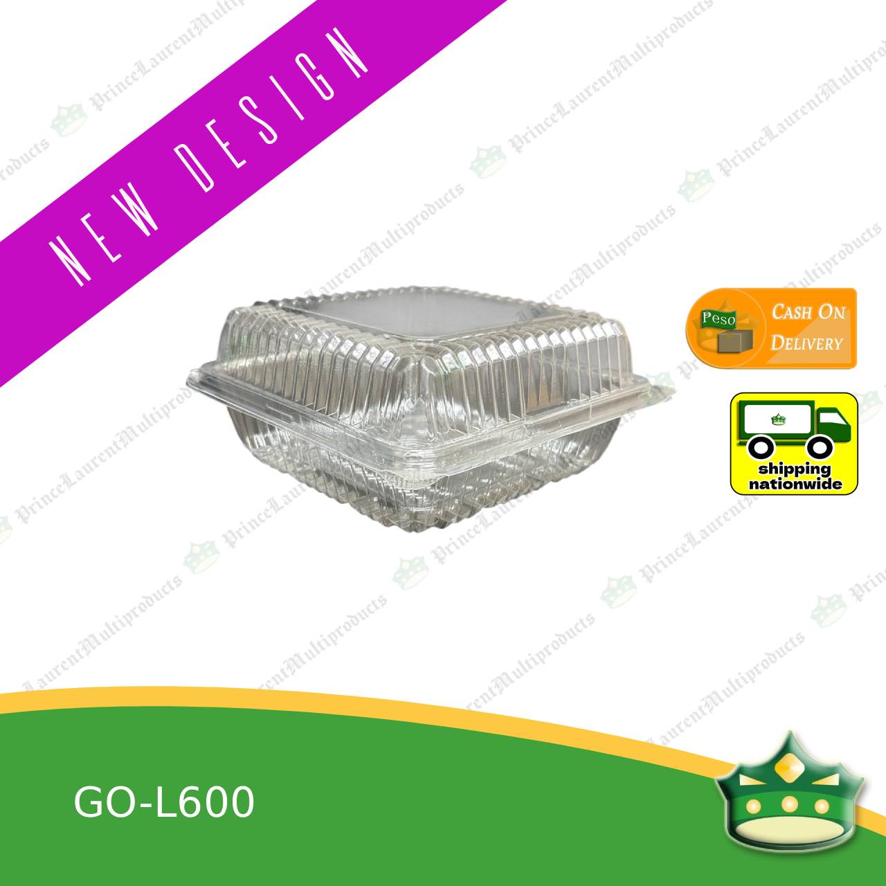 [50 pcs] clear clamshell GO-L600 square (4.5x4.5x2.5 inch) OPS clearview food containers for any food products, Leche flans, tarts, macaroons, salad, fruits, baked goods