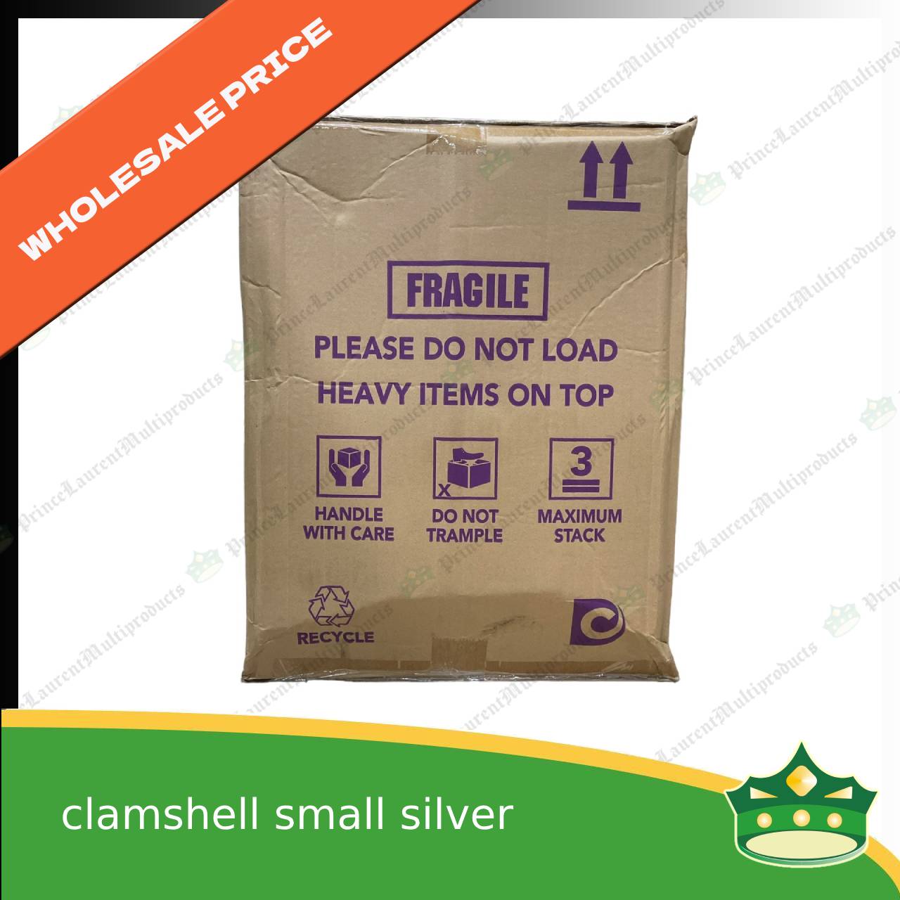 [1 case] paper clamshell small silver coated leak proof for take-out, packed meal, ulam viands, rice toppings, noodles, pansit, merienda