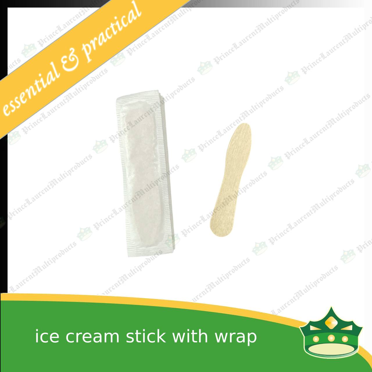 [100 pcs] wooden ice cream stick disposable biodegradable wooden ice cream spoon with or without wrap