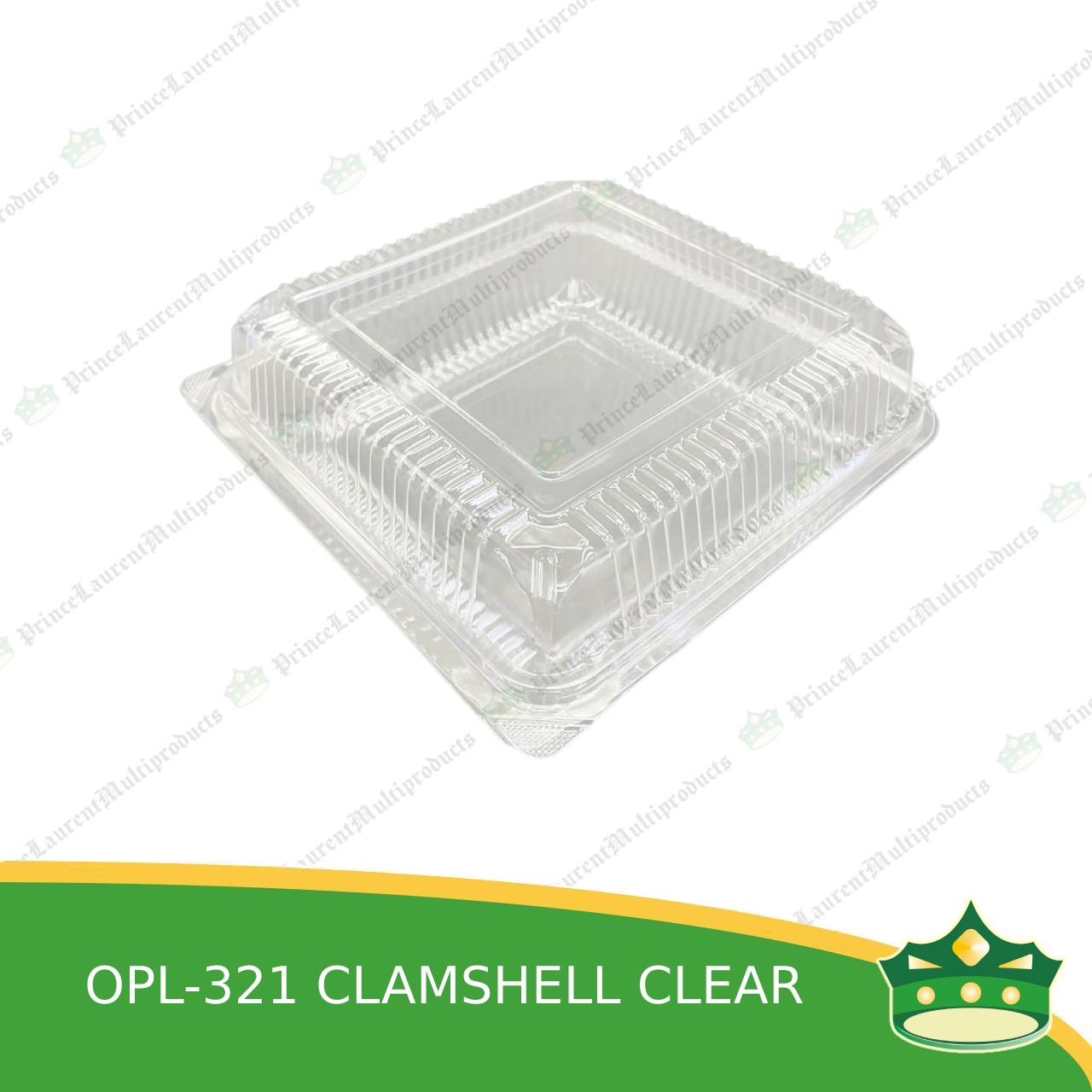[50 pcs] clear clamshell OPL-321 OPS clearview food containers for any food products, muffins, cakes, chiffon, cupcakes, salad, fruit, baked goods