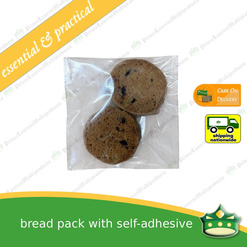 [100 pcs] bread pack with self-adhesive for individual packing of graham bars, cookies, bread & others